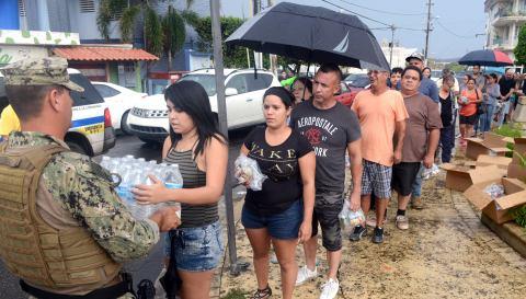 Residents of Puerto Rico receiving aid.