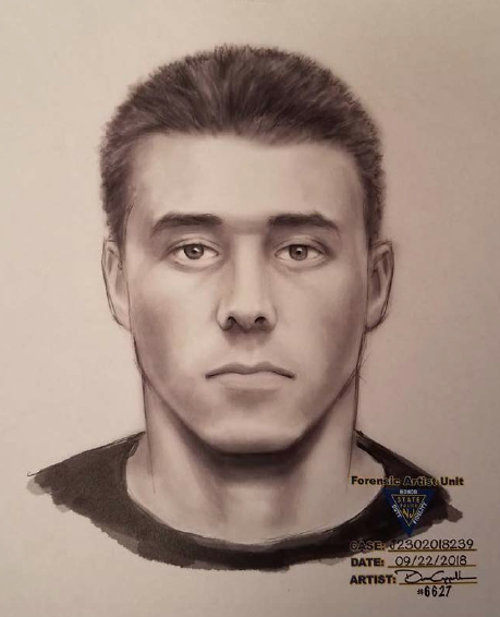 A sketch of one of the suspects.