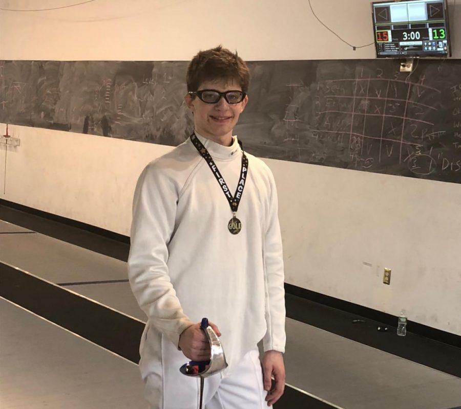 Rosen after winning one of his many fencing tournaments.