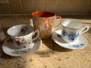 Senora PMs coffee china cups and saucers. 