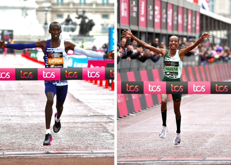 The two first-place finishes of the London Marathon