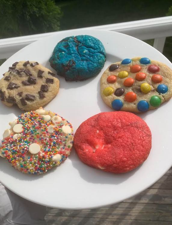 Five cookie flavors that Baked by Jacob offers, some of which will be seen at the bake sale.