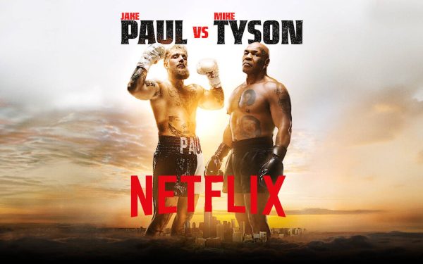 Promotional material for Paul and Tyson's boxing match