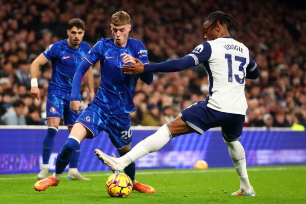 Chelsea star Cole Palmer in action against Tottenham Hotspurs last Sunday. 