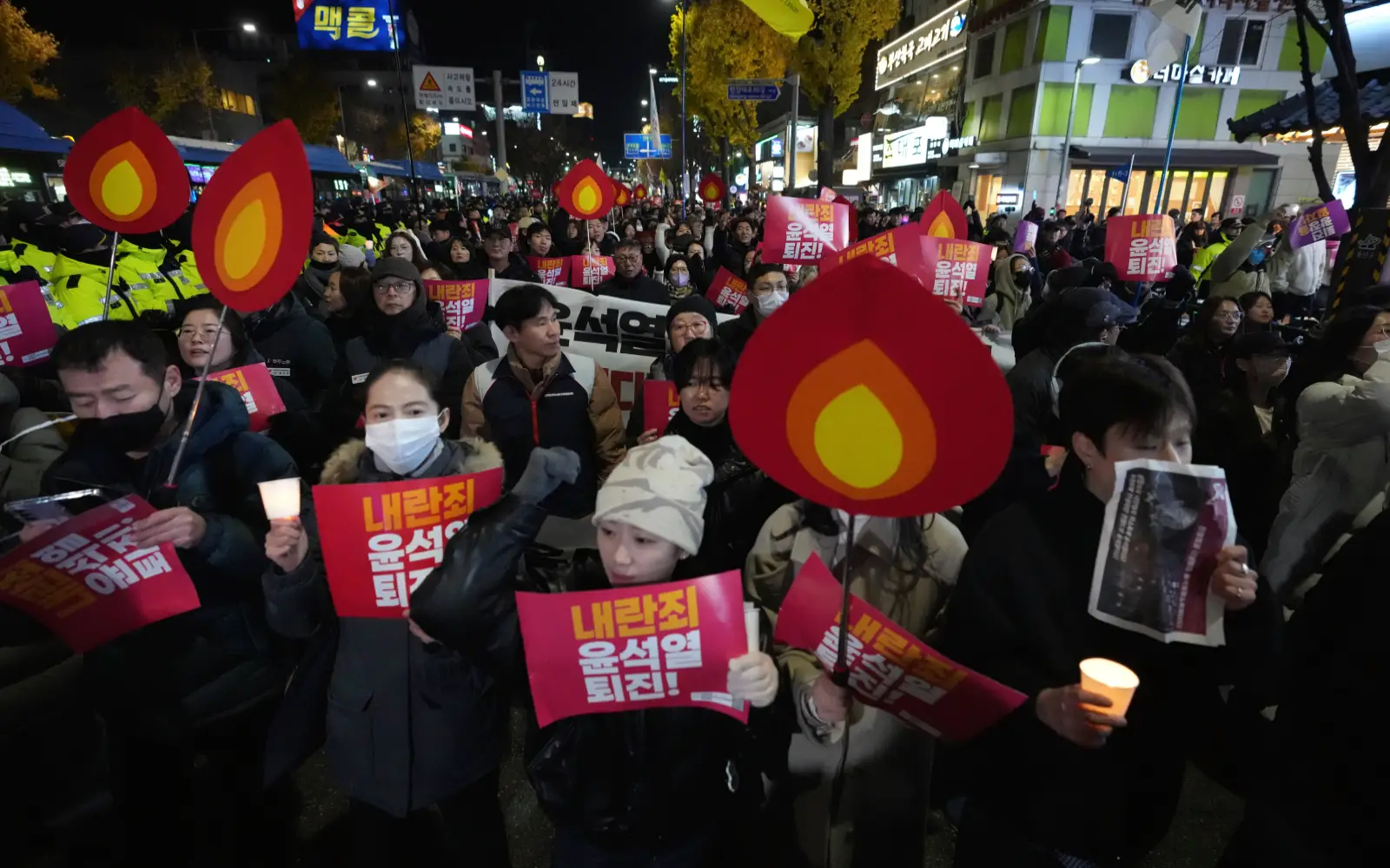 South Koreans protest after President Yoon's declaration