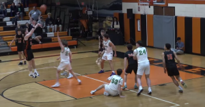 Jake Yanofsky ('25) breaks some ankles and scores off the jumper.