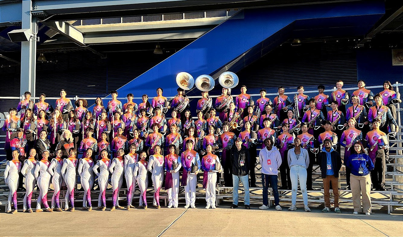 The Tenafly Marching Band at Metlife Stadium after performing their show "Connected" (2024)