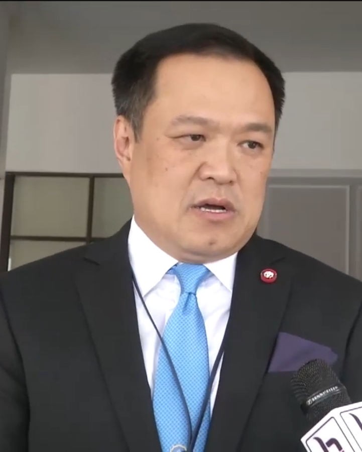 Anutin Charnvirakul in 2023, as Deputy Prime Minister and Minister of Public Health of Thailand, speaking in the The Pulling Power of ASEAN session at the World Economic Forum Annual Meeting 2023 in Davos-Klosters, Switzerland, 18 January.