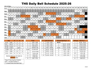 Tenafly High School's bell schedule