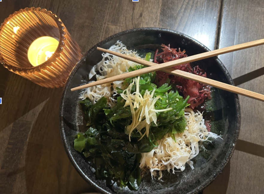 Wasabi salad at Okinami Sushi Bar. Photo taken by the writers. 