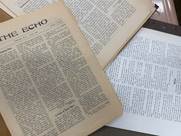 Past Echo articles in printed form.