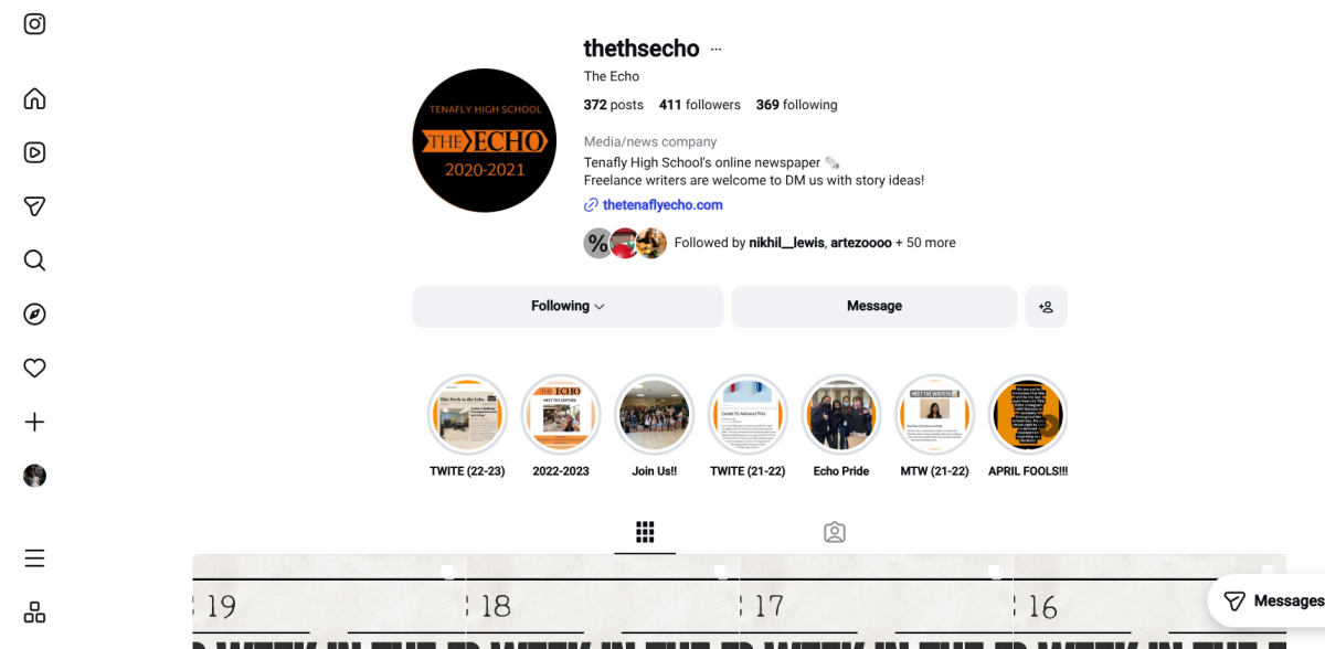 The Tenafly Echo's Instagram today.