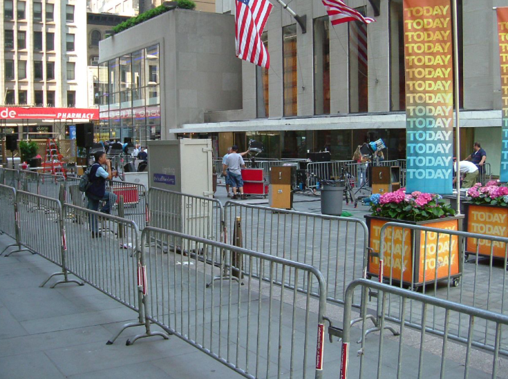 The Today Show outside broadcast area. Image courtesy of https://commons.wikimedia.org/wiki/File:The_Today_Show_Outside_Broadcast_Area_%281150574334%29.jpg 
